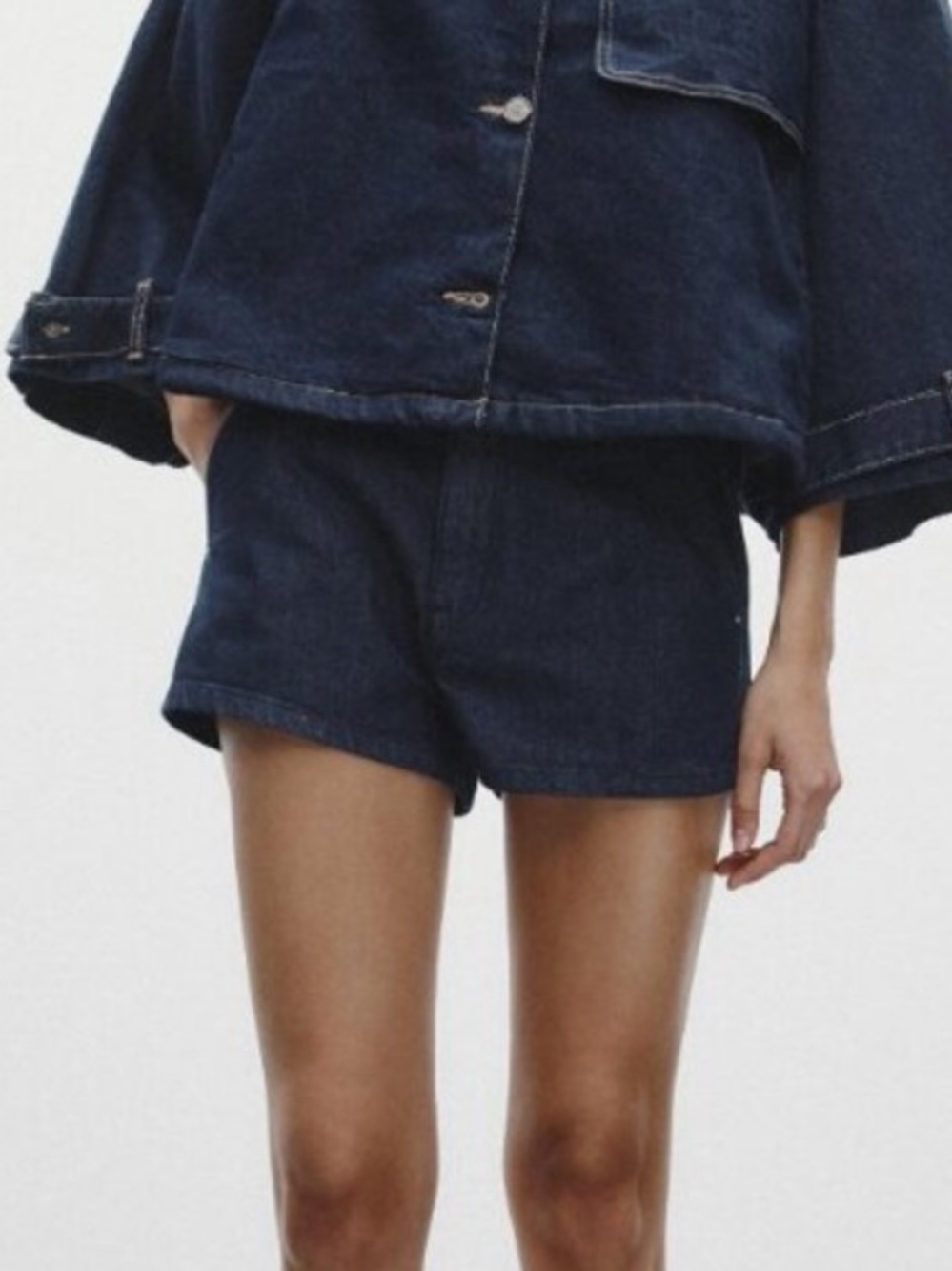 Zara Dark Blue Denim Jean Shorts